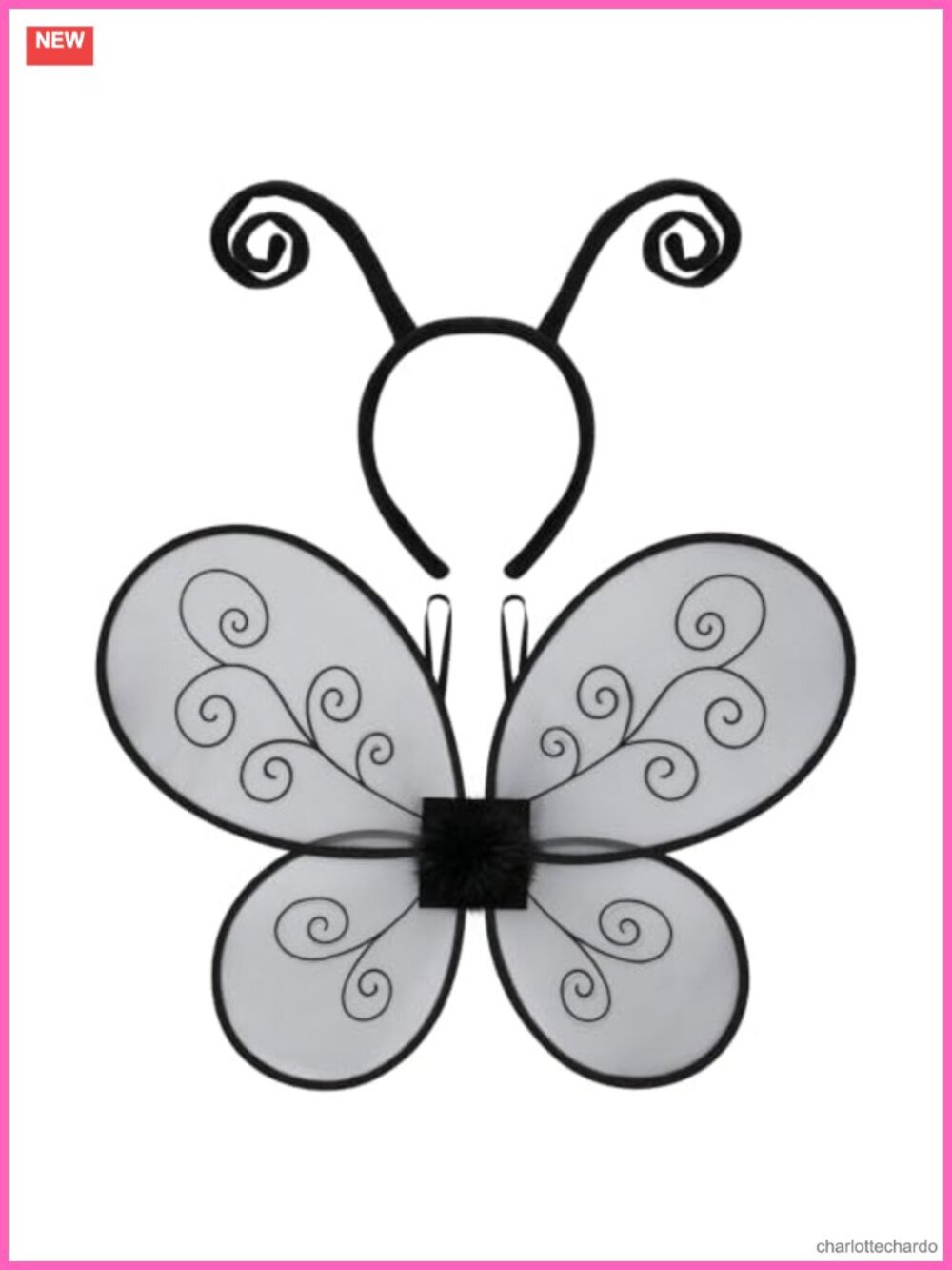 Adult Bug Wings & Antenna Headband Set Costume Accessory